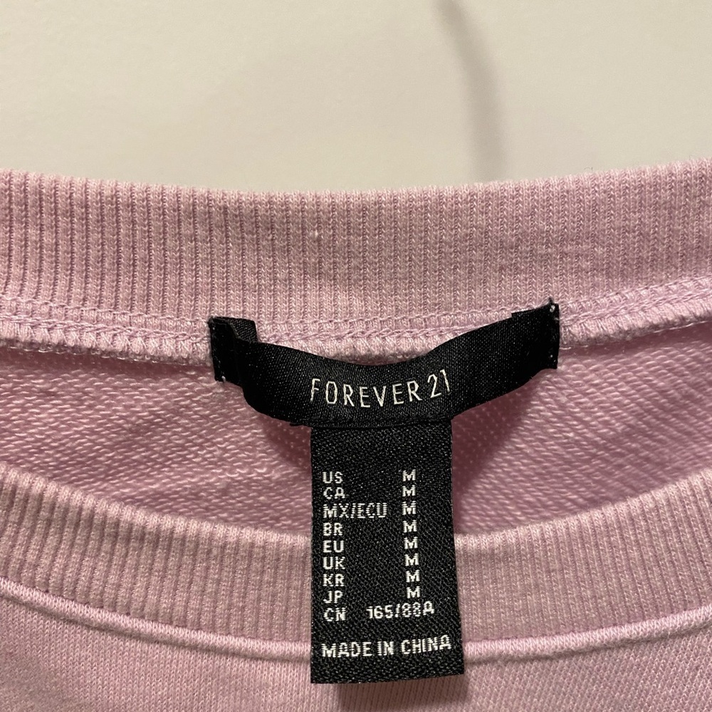 Forever 21 Light Pink Cropped Hoodie - Picture 2 of 3